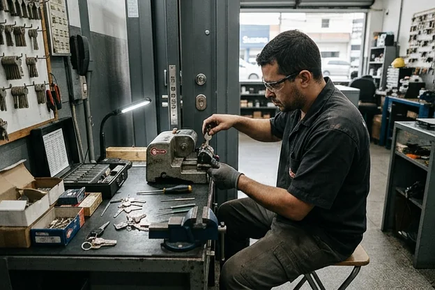 Chaveiro utilizando ferramentas de trabalho em Suzano.
