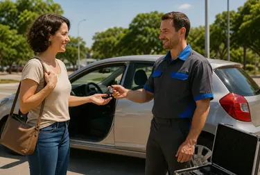 Chaveiro utilizando ferramentas para abrir um carro em Suzano.